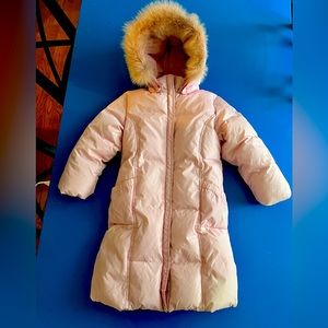 Il Gufo Fur Hood Trim Padded Coat in Pink